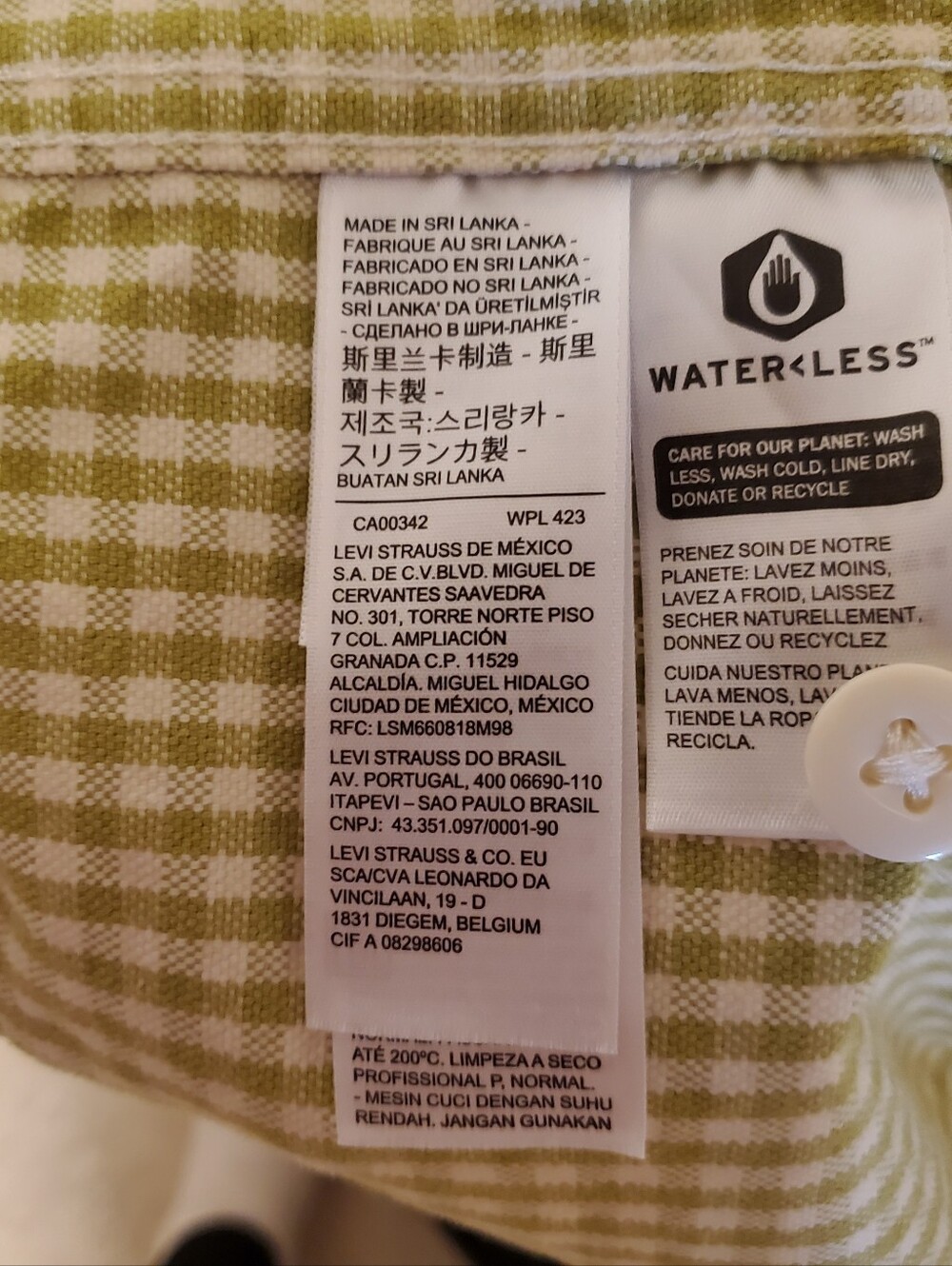 Levi's Womens Lime Green Gingham Jean Jacket - Picture 3 of 4